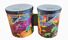 Remo Kids Percussion Bongo Drum with Rainforest Animals - 5”-6” Colorful Drums