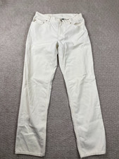 Vintage Lauren Ralph Lauren Pants Womens 4 White Corduroy Straight Leg Stretch