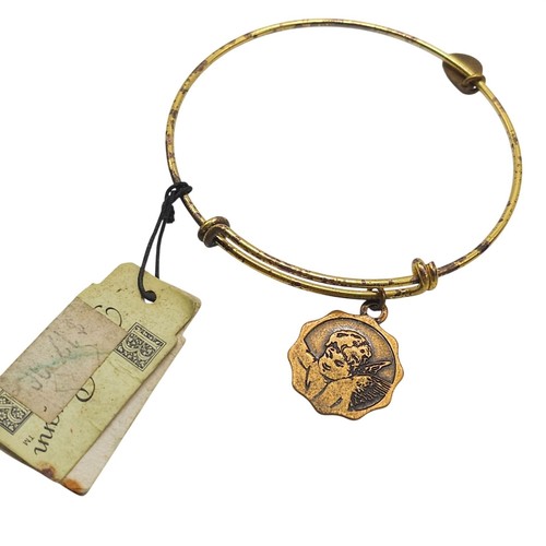 Bella Ryann Gold-Tone Angel Charm Expandable Bangle Bracelet With Original Tags