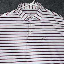Rhoback Polo Men's M White Red blue Land of the Free Striped Performance