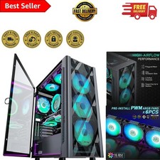 High-Performance Mid-Tower ATX Case with 6 ARGB Fans Stylish Glass Design