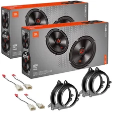 4 JBL 6.5" Club 620F Front & Rear Door Speakers Install Kit for Select Toyota