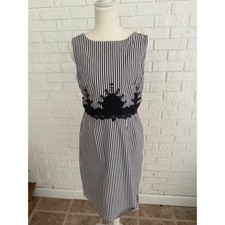 The Limited Sheath Dress Womens 2 Navy White ...