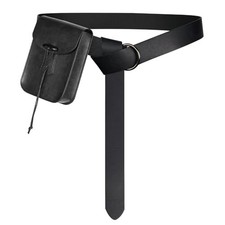 Renaissance Belt Pouch, Medieval Pirate Cosplay Accessories for LARP, Black a