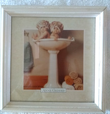 Anne Geddes "Babies In Handbasin" Wood Framed Picture 7" X 7" Bathroom