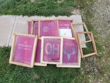 Wood Frame Screen Printing Screen, Multiple Sizes, Used for SM-5X Shirts OHIO
