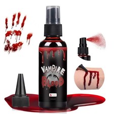 Fake Blood Spray for Halloween, 2 fl oz Washable Fake Blood Makeup, Realistic...