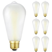 E26 Frosted LED Edison Bulbs, 6W Equivalent 6w-3000k(soft White)