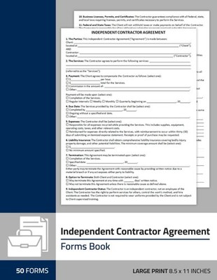 Independent Contractor Agreement Forms Book: Contract Agreement Form Between Con