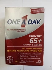 One A Day Proactive 65 Plus Multivitamin 150 Tablets Men Women 65+ Exp. 06/2026