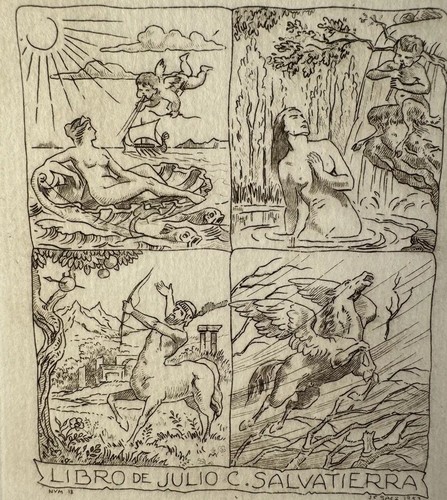 Ex-libris-JULIO FERNÁNDEZ SAEZ-(Esp,1953) C3-BN.2056-13-Julio C. Salvatierra