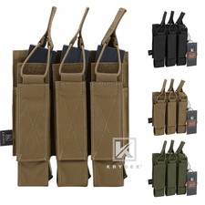 KRYDEX Triple Open Top Magazine Pouch Tactical Mag Carrier Holder MOLLE Back
