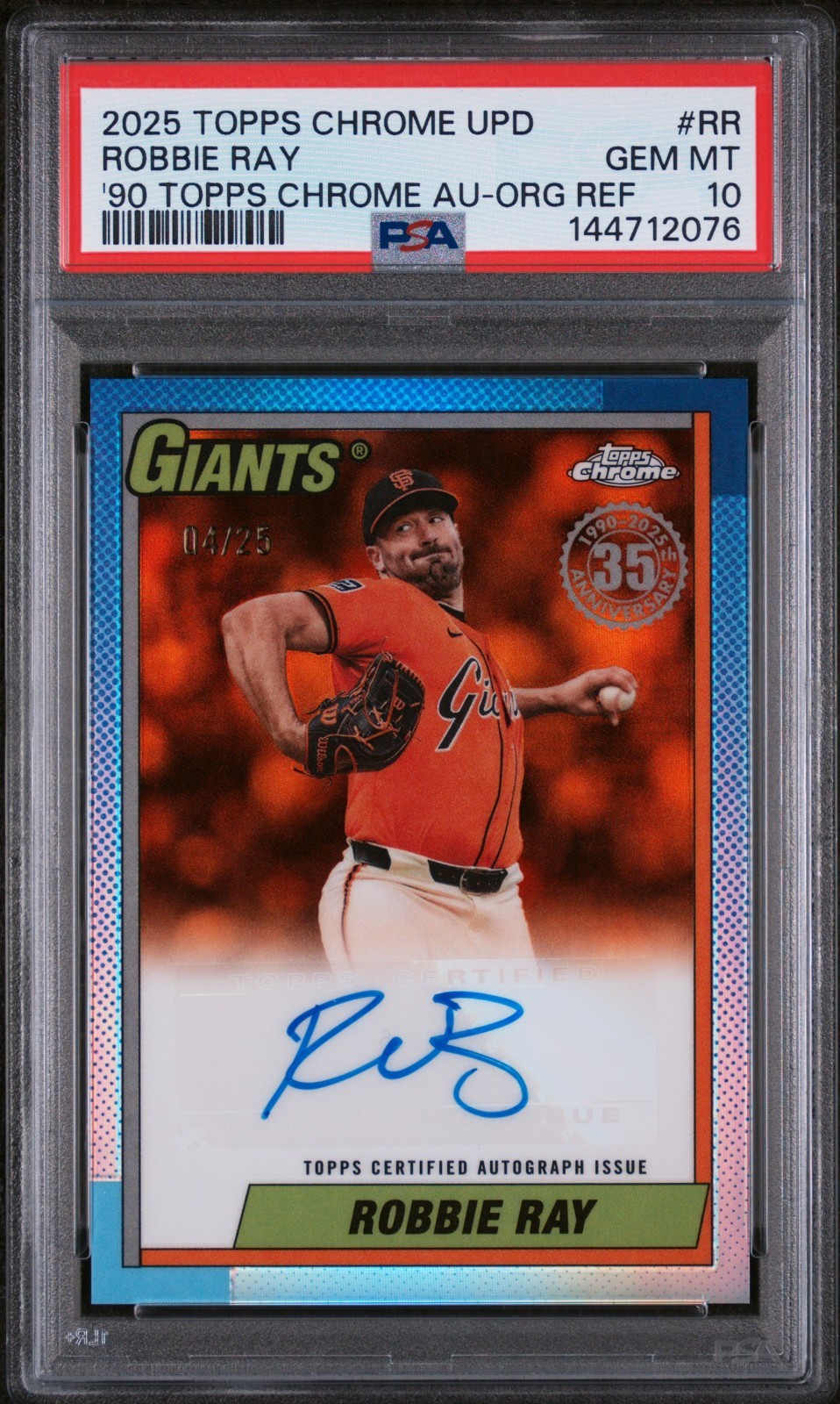 2025 TOPPS CHROME UPDATE 1990 TOPPS CHROME AUTOGRAPHS #RR ROBBIE RAY /25 Giants