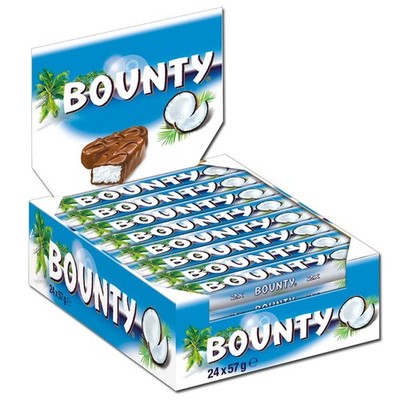 (17,02 /1kg) Bounty Riegel, Schokolade, 24 Riegel