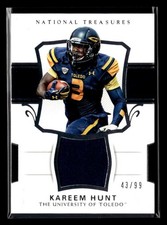 2018 Panini National Treasures Collegiate Kareem Hunt Relic /99 Toledo UX8648