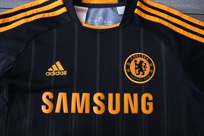 KIDS BOYS 11-12Y 2010-2011 FC CHELSEA LONDON BLACK AWAY FOOTBALL