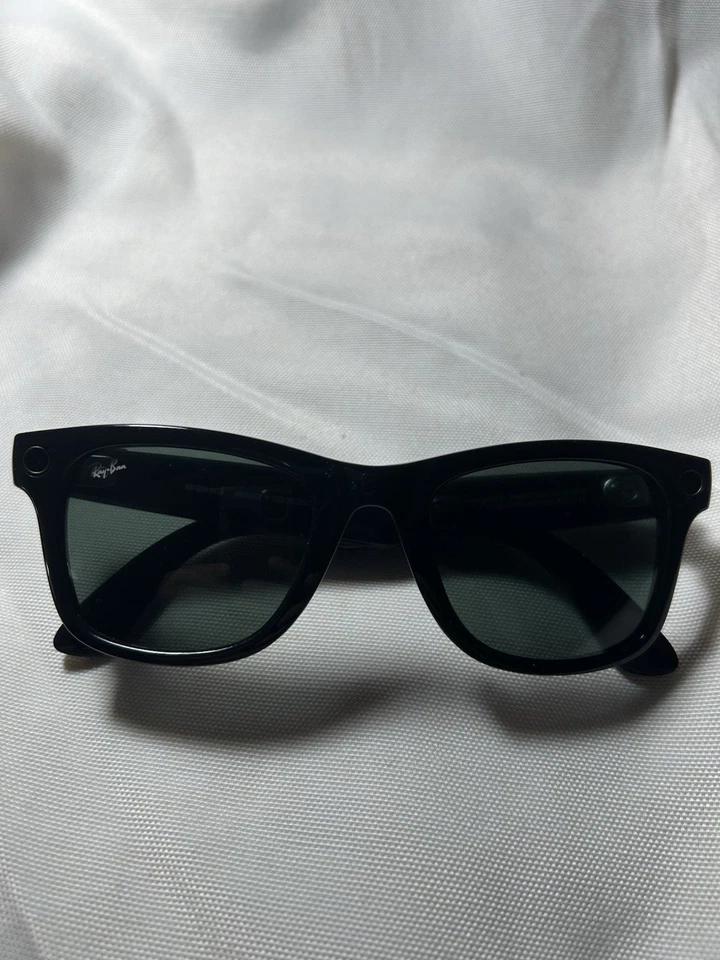 Gafas de sol Ray-Ban Wayfarer Meta RW4008 / Negro brillante / Lente verde / Tamaño grande Foto 4 de 4