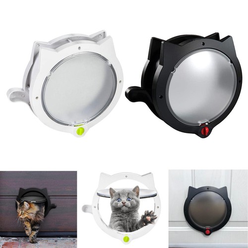 Dog Cat Flap Door with 4 Security Flap Door Small Dog Gate - Picture 1 of 15