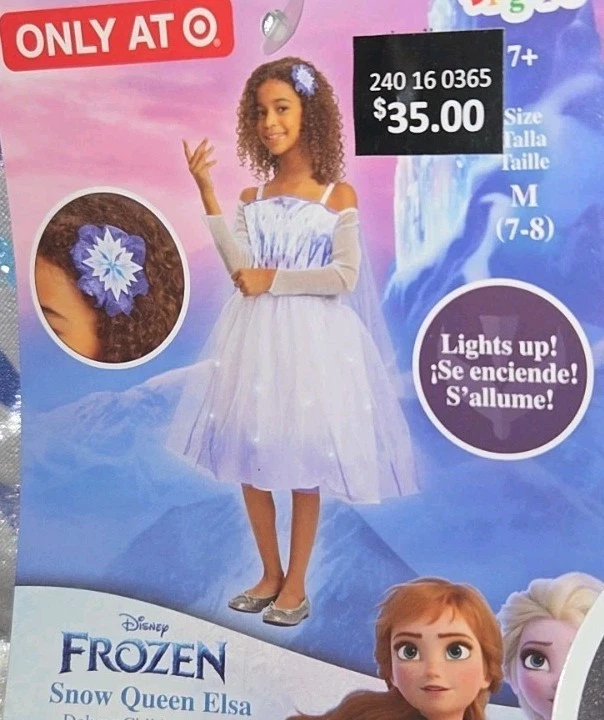 Disfraz de Halloween Frozen Snow Queen Elsa Iluminado Nuevo Niñas Talla Mediana 7-8 Foto 2 de 4