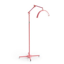 Half Moon Light Lash Lamp, Shadowless LED Floor Lamp with Adjustable Height Pink