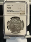 NGC AU55 1878-S Morgan Silver $1 Coin 0.9 Fine Business Cert 8439923-007