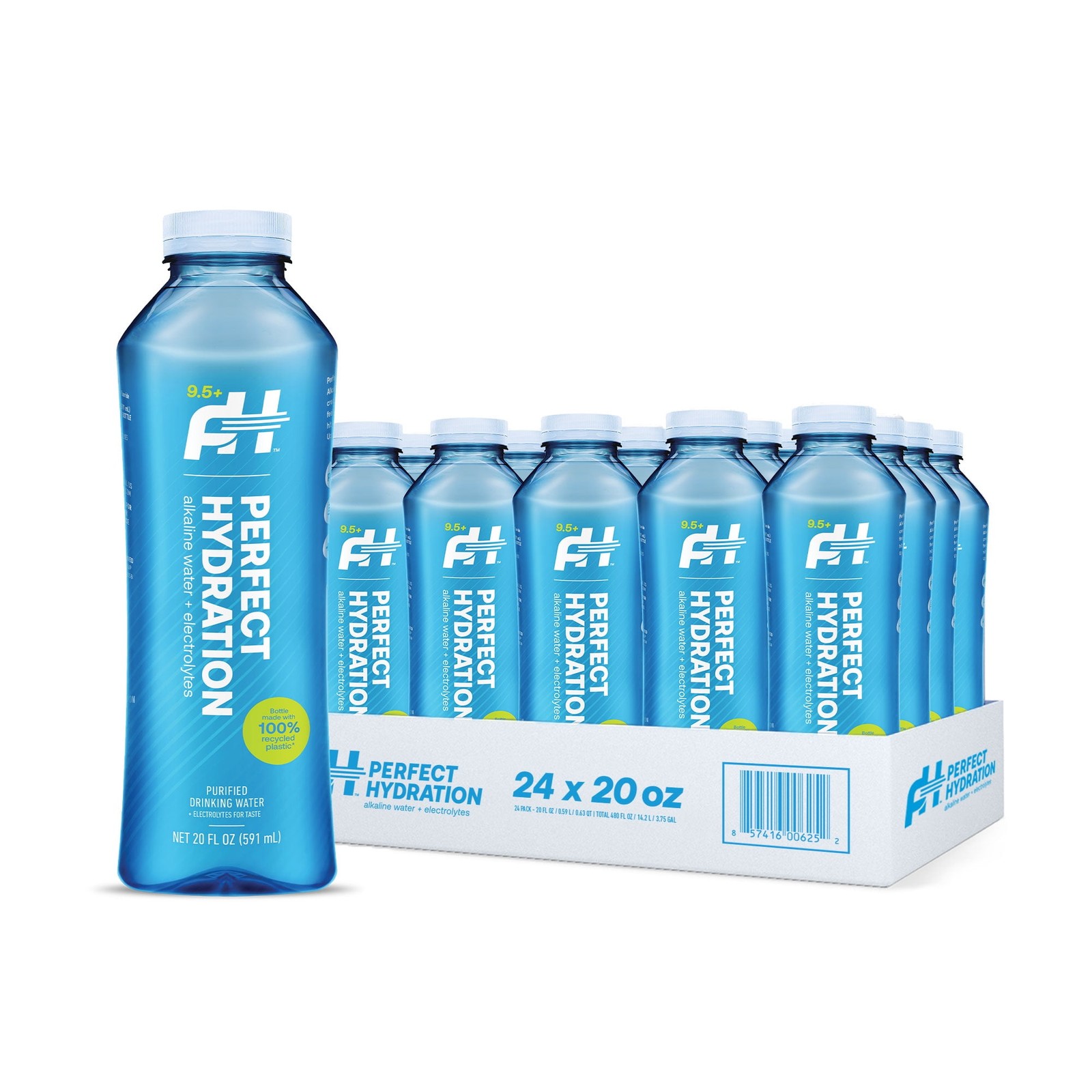 9.5 pH  water, with added electrolytes , 20 fl oz, 24-bottle