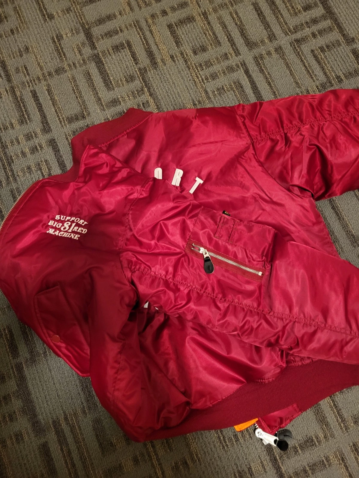 * RARE * HELL'S ANGELS HIGHLANDS Charter Support RED WINTER JACKET - product detail image 5
