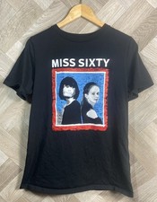 T-shirt donna Miss Sixty nera girocollo 2 persone stampa cotone taglia M