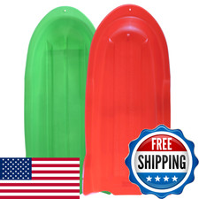 Superio Toboggan Snow Sled- 46 Plastic Open Back Sled For Kids And Adults-