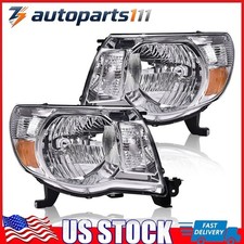 1 Pair Clear Headlights Headlamps Lamps For 2005-11 2008 2009 2010 Toyota Tacoma