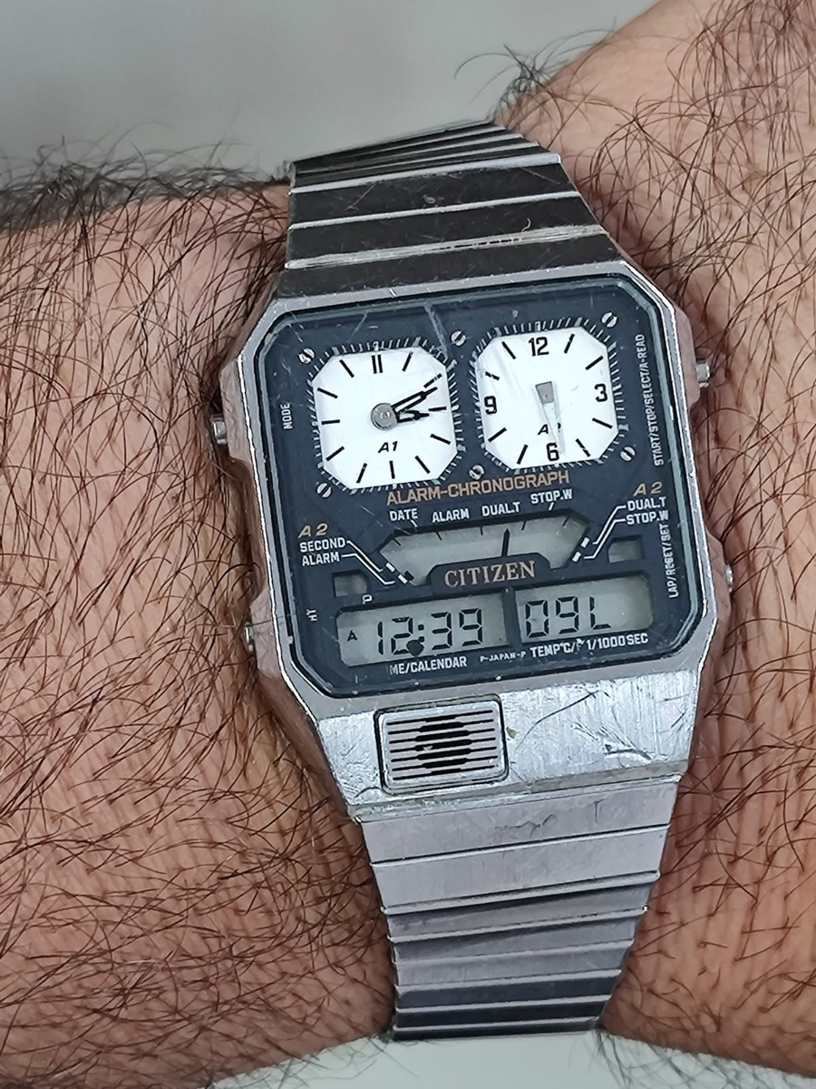 Vintage Men's Watch CITIZEN ANA-DIGI TEMP 8984-086333 ALARM