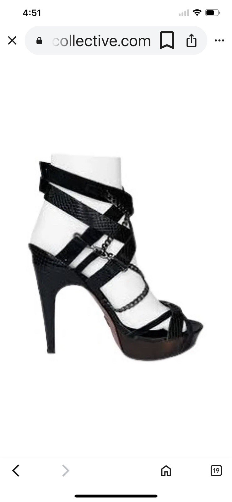 Herve Leger Black Python Embossed Strap Stilettos… - image 1