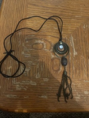 Tassel Statement Necklace Adjustable Size  Stamped MS