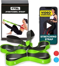 Stretching Strap with Loops - Non Elastic Stretch Band for Physical Therapy, Yog