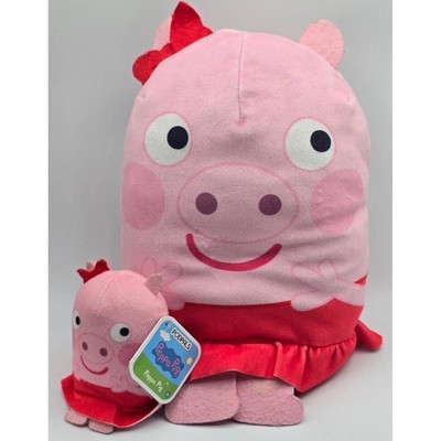 Peppa Pig Podpals Plush Stuffed Animal Pink Large and Small Set of 2