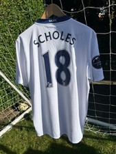 Vintage Manchester United Scholes 18 2008 Football Shirt Nike Size L