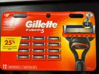 New - Gillette Fusion 5 Razor Blades 12 Refill Cartridges