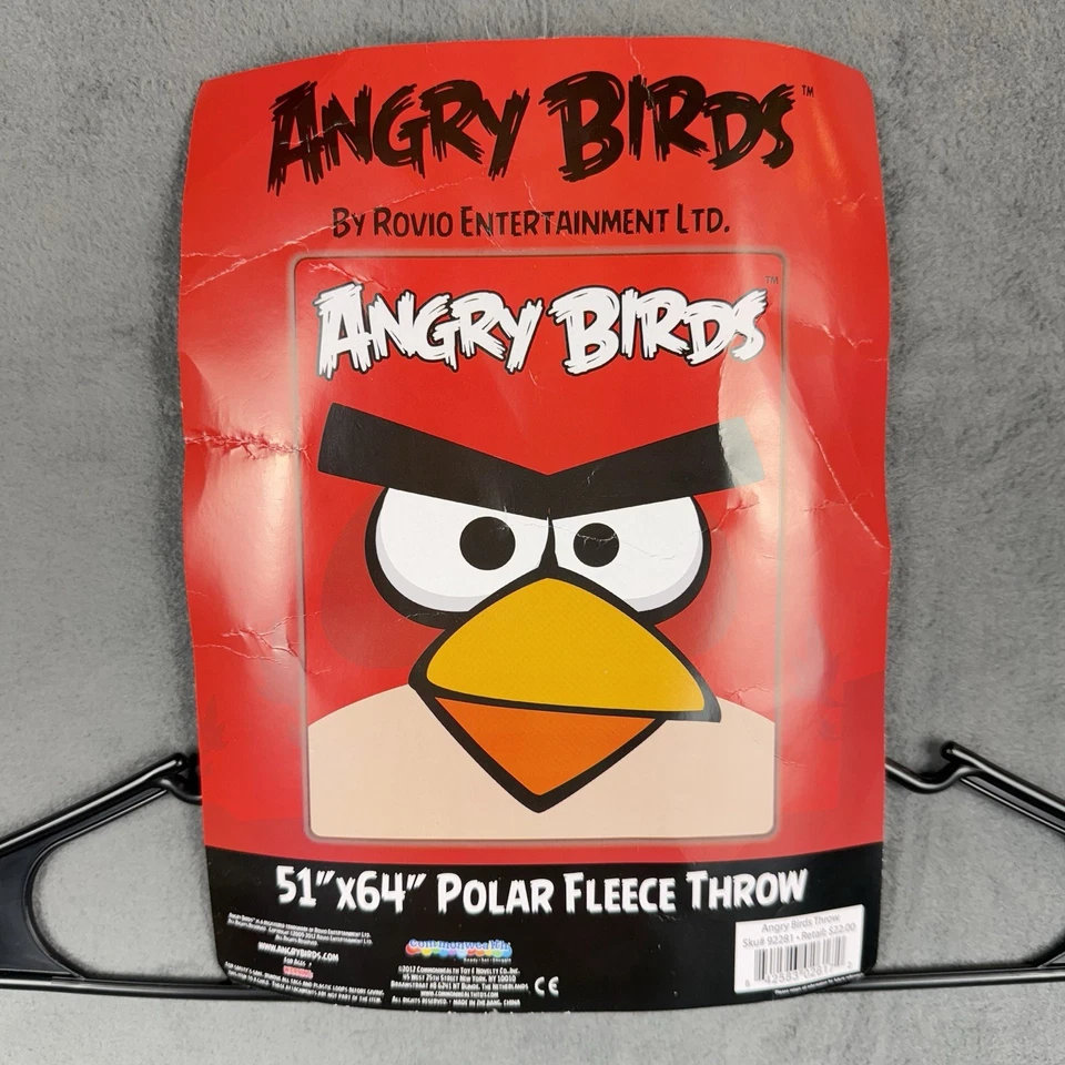 Angry Birds Blanket Polar Fleece Throw 51” X 64” Red by Rovio Entertainment Ltd. - Image 2 of 4