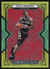 2021-22 PANINI OBSIDIAN GREEN YELLOW DAVID ROBINSON 75/99 SAN ANTONIO SPURS #149
