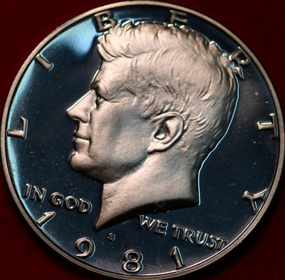 Uncirculated Proof Type 1 1981-S San Francisco Mint Clad Kennedy Half Dollar
