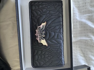 KILLSTAR Webutant Wallet Black Gothic Spider Web Bat Design In Original Box