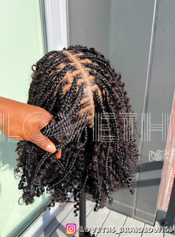 Ships next day(2days SHIPPING)Cornrow Full lace Braided wig,black knotless braid - Image 2 of 4