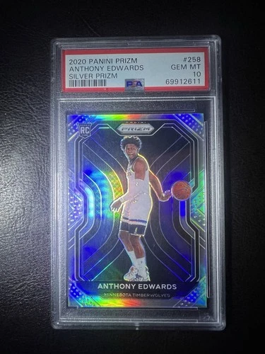 Panini Prizm 2020-21 Anthony Edwards Silver Prizm #258 Rookie PSA 10