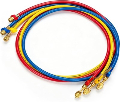 6 Ft A2L HVAC Refrigerant Hoses with Compact Ball Valve | 1/4'' Low Loss Refriger