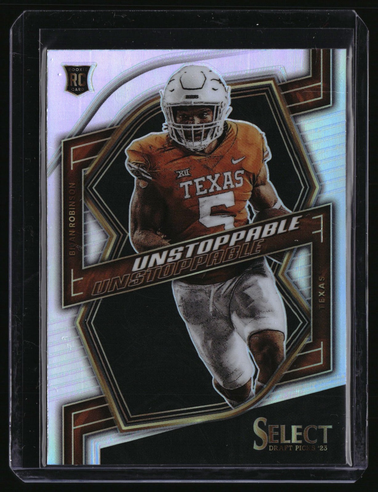 2023 Panini Select Draft Picks #UN-5 Bijan Robinson Unstoppable Silver Prizm