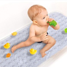 Sheepping Baby Bath Mat Non Slip Extra Long 40" x 16" Rectangular , White