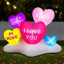 6FT Length Valentine'S Day Inflatable Sweet Hearts Outdoor Decoration, Blow up V