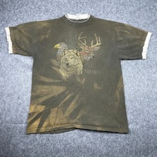 Vintage South Dakota T Shirt Mens XL Brown Wolf Eagle Deer Sun Faded Made In USA