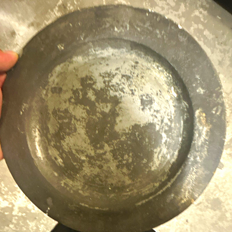 Vintage Silver Metal Bowl with Patina, Decorative Metal Serving Bowl