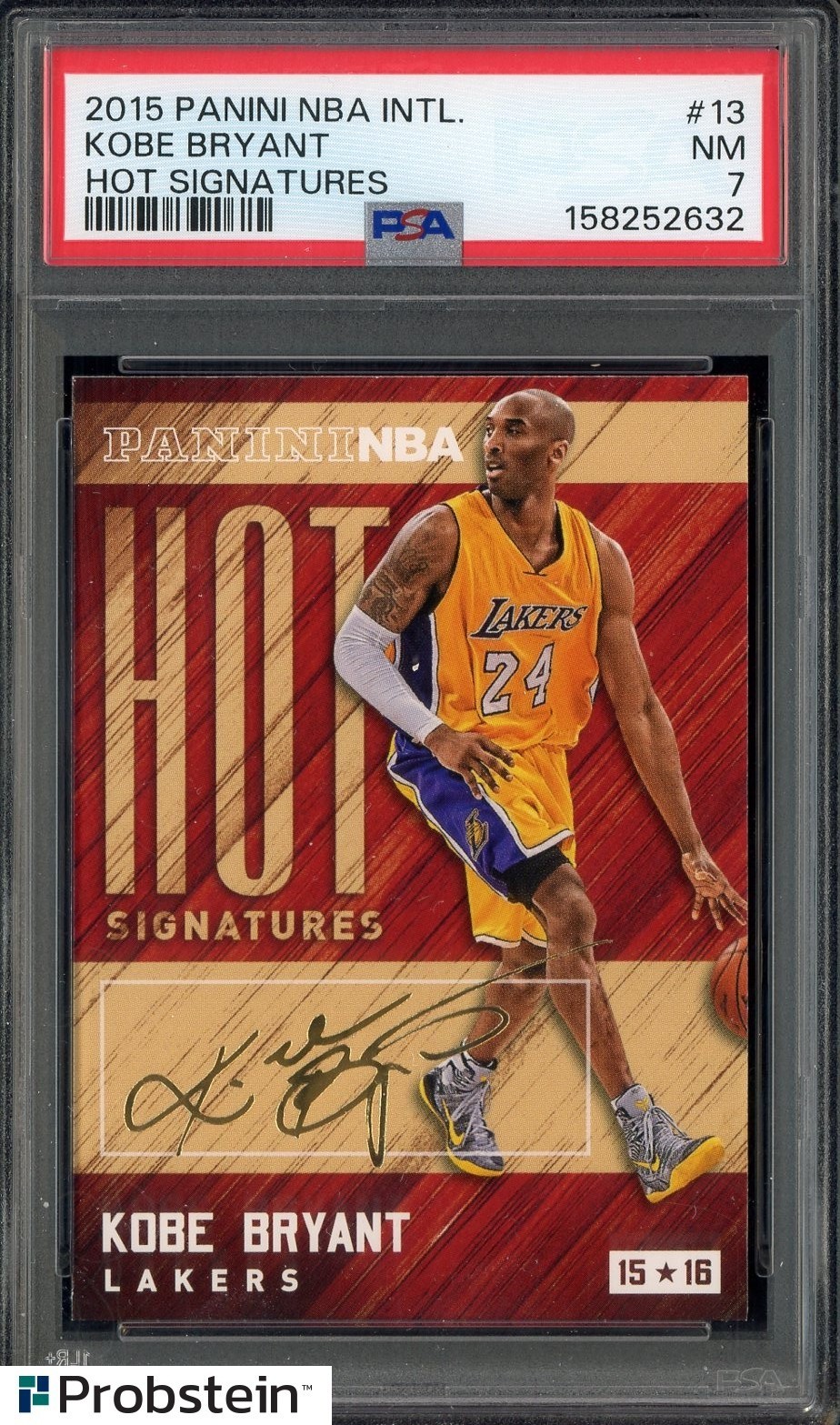 2015 Panini NBA International Hot Signatures #13 Kobe Bryant Lakers HOF PSA 7 NM